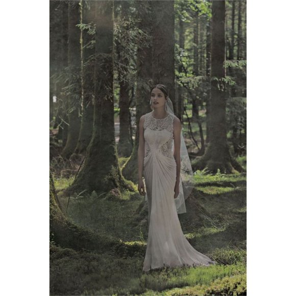 Anthropologie Dresses & Skirts - Anthropologie BHLDN Tadashi Shoji Cypress Beaded Chiffon Maxi Gown Wedding Dress